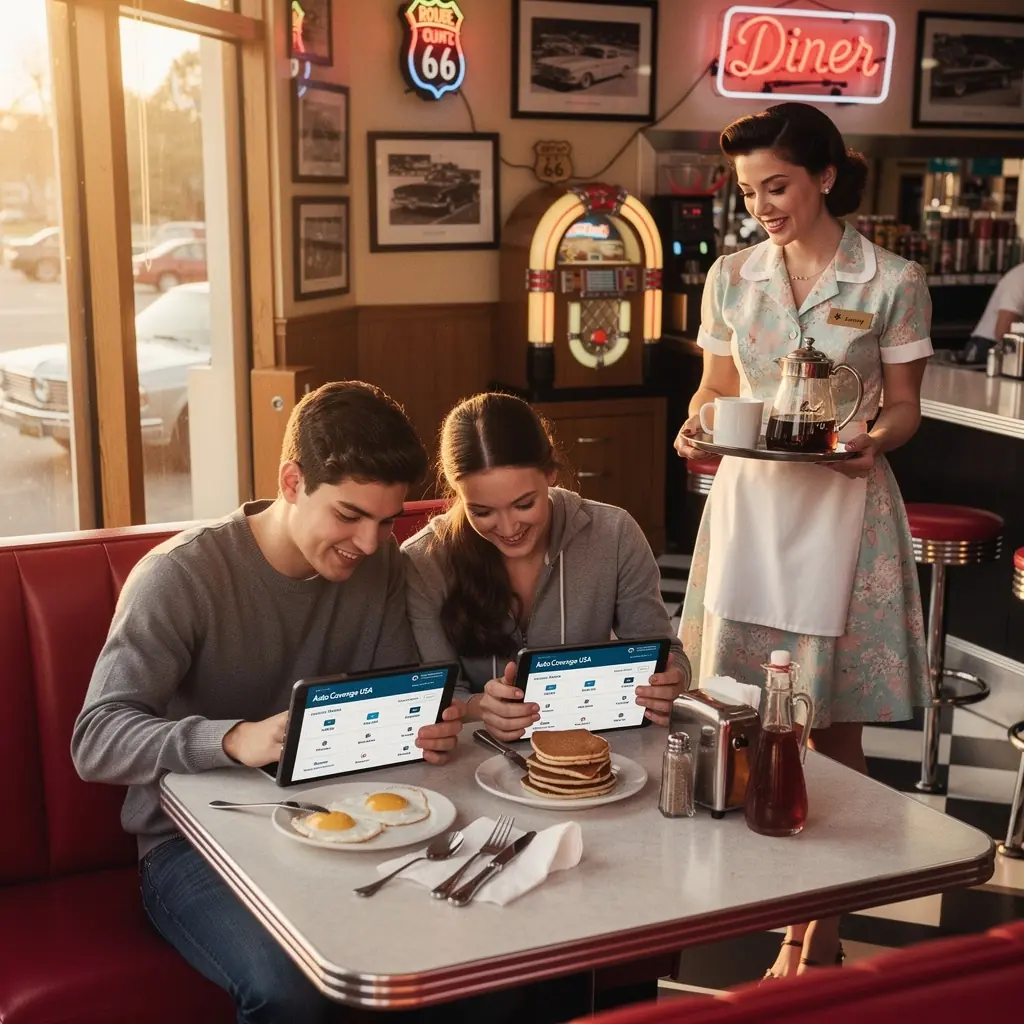 Изображение механика, который помогает водителю на обочине дороги.