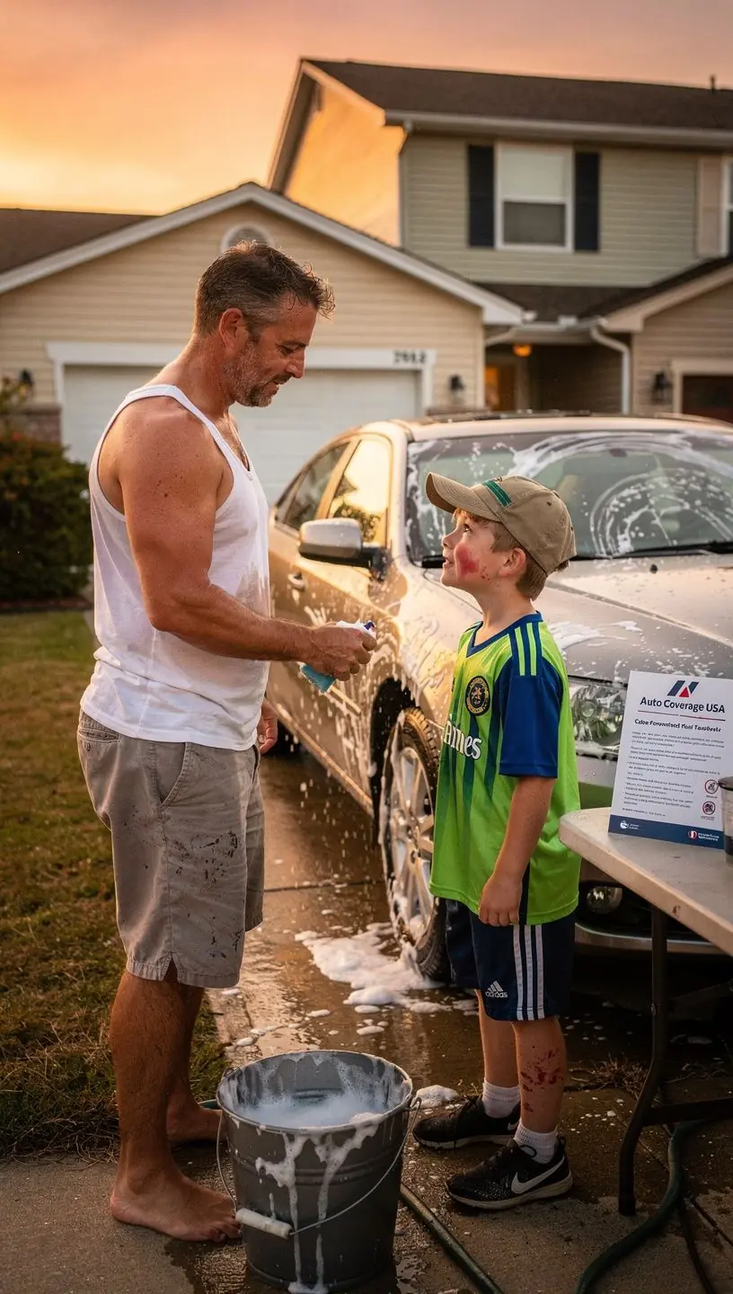 Группа механиков, предоставляющих услуги на обочине дороги.