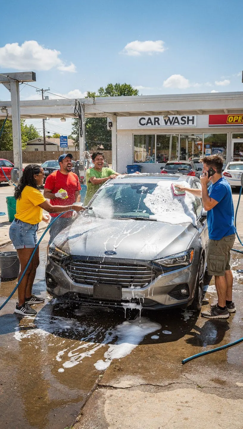 Механик, оказывающий помощь на дороге, демонстрирующий услуги круглосуточной поддержки.